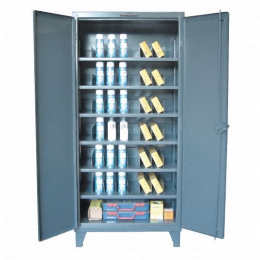 Strong Hold Heavy Duty Storage Cabinet, Dark Gray, 78 in H X 36 in W X 24 in D, Assembled, 6 Cabinet Shelves, 36-246PH-42VD