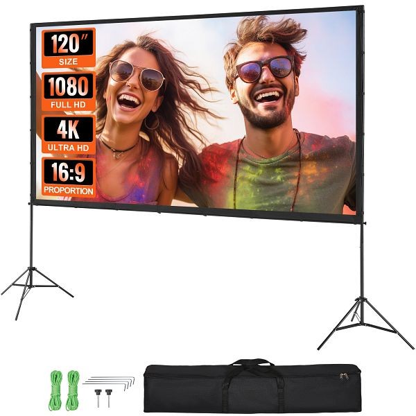 VEVOR Projector Screen with Stand with Tripods, TYPM20ZJSLJ13VYSQV0
