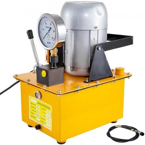 VEVOR Electric Hydraulic Pump 10000PSI Single Acting Manual Valve 7L Oil Capacity, DGDDYYB0000000001V1