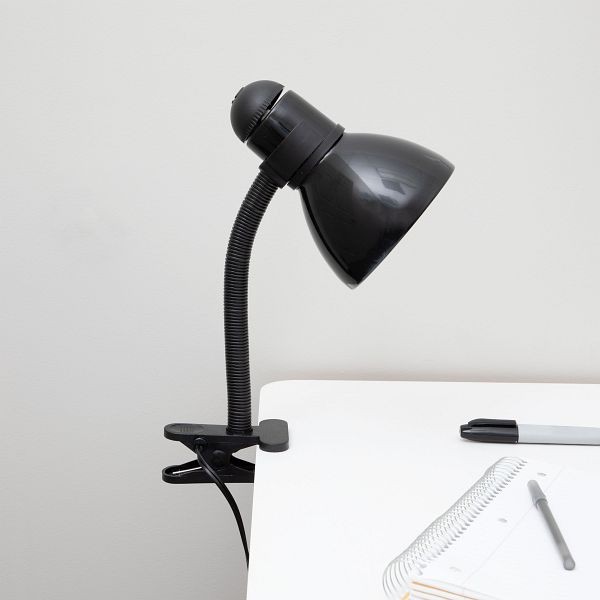 V-LIGHT 14 inch Black Gooseneck Lamp with Clip-On, VS571213B