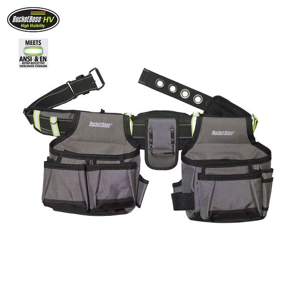 Bucket Boss 2 Tool Bag Tool Belt with High-Visibility, Quantity: 3 cases, 55105-HV