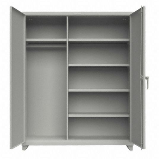Strong Hold Heavy Duty Storage Cabinet, Grey, 75 in H X 60 in W X 24 in D, Assembled, 56-W-244-L