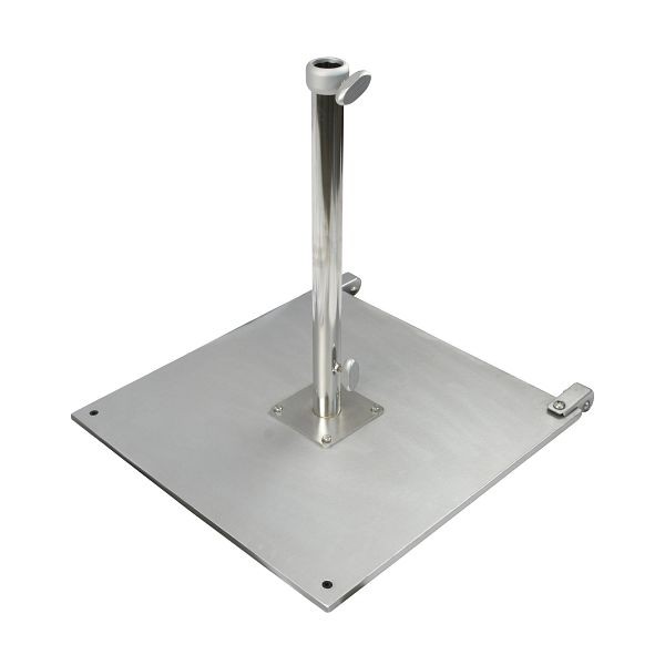 California Umbrella 100 lbs Galvanized Steel Plate, 24" base tube for 1.5" Pole, diameter and 2 optionals steel casters included, CRL100