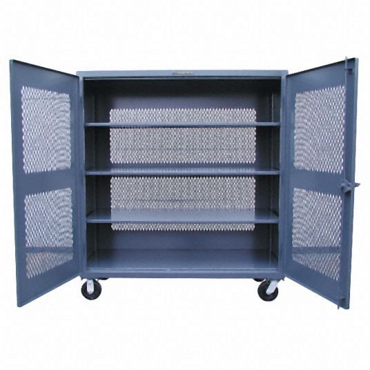 Strong Hold Heavy Duty Storage Cabinet, Dark Gray, 68 in H X 48 in W X 24 in D, Assembled, 3 Cabinet Shelves, 45-VB-243-CA