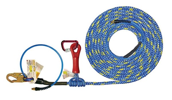 Super Anchor Safety 30ft X-Line Pneumatic Lifeline with Snaphook & No-4015 SuperGrab, 4065-30