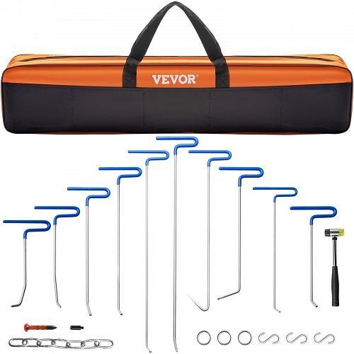 VEVOR Rods Dent Removal Kit, 20 Pieces Paintless Dent Repair Rods, Stainless Steel Dent Rods, Whale Tail Dent Repair Tools, QCAHXFQTJQG200Q7GV0