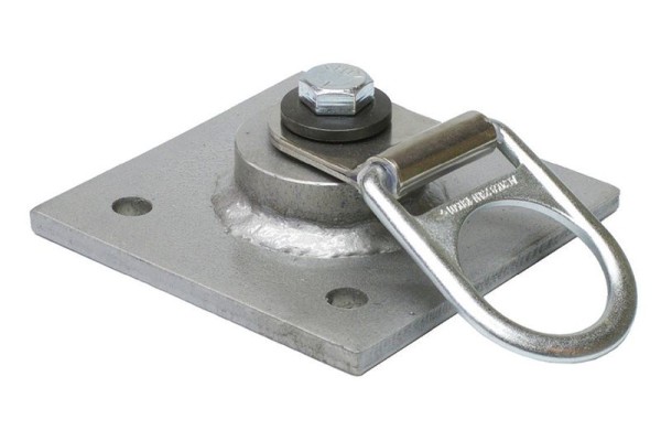 Super Anchor Safety Swivel D-Plate Anchor 6"x6"x3/8" HDG Base Plate with 1028 Swivel-D, 1028-DP6