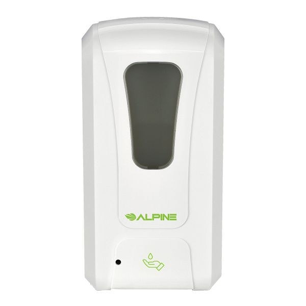 Alpine Automatic Hands-Free Liquid/Gel Hand Sanitizer/Soap Dispenser, 1200 mL, White, ALP430-L
