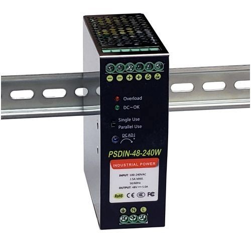 Tycon Systems 48VDC 240W adjustable, DIN Rail Mounted Industrial 120/240VAC Power Supply, PSDIN-48-240W
