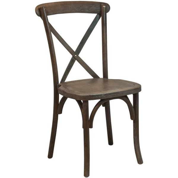 Flash Furniture Advantage Dark Driftwood X-Back Chair, X-BACK-BURDRIFT