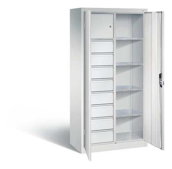 CP Furniture Hinged door cabinet, 1 valuables compartment, external door fittings, 2 doors, Width 930 mm, 8921-3065