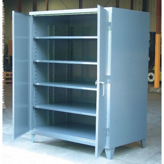 Strong Hold Heavy Duty Storage Cabinet, Dark Gray, 66 in H X 72 in W X 36 in D, Assembled, 3 Cabinet Shelves, 65-363