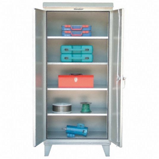 Strong Hold Heavy Duty Storage Cabinet, Silver, 78 in H X 36 in W X 24 in D, Assembled, 36-WP-244