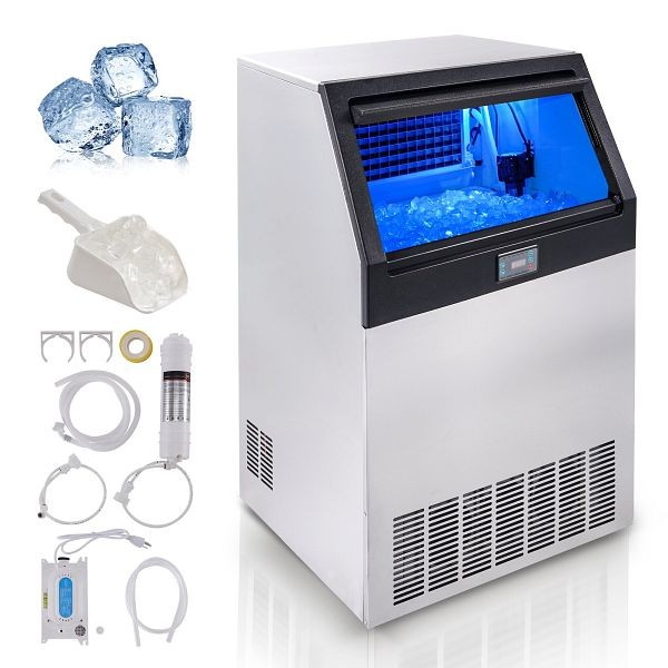 VEVOR Commercial Ice Maker with Electric Drainage, 126 Ice Cubes, SYYTSFBZBJ26IW2ZHV1
