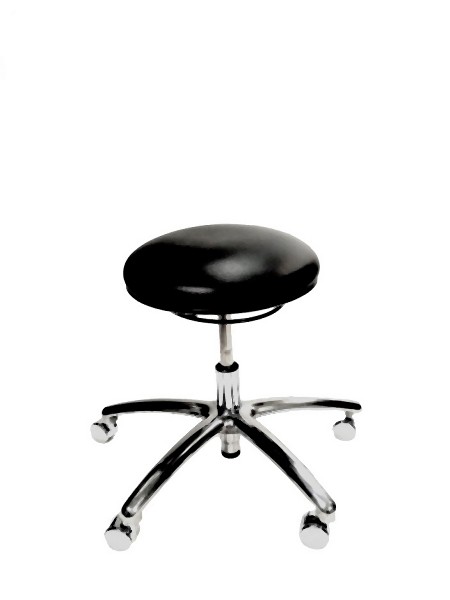 GK Chairs Cleanroom/ESD Task Bench Height 1 Series Chair, Black ESD Vinyl without Arms, CE180PL-OO-V902-A25P-R20-07B-P