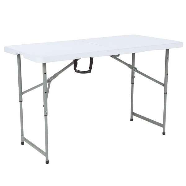 Flash Furniture Kathryn 4-Foot Height Adjustable Bi-Fold Granite White Plastic Folding Table, Fixed Depth 48", RB-2448ADJ-GG