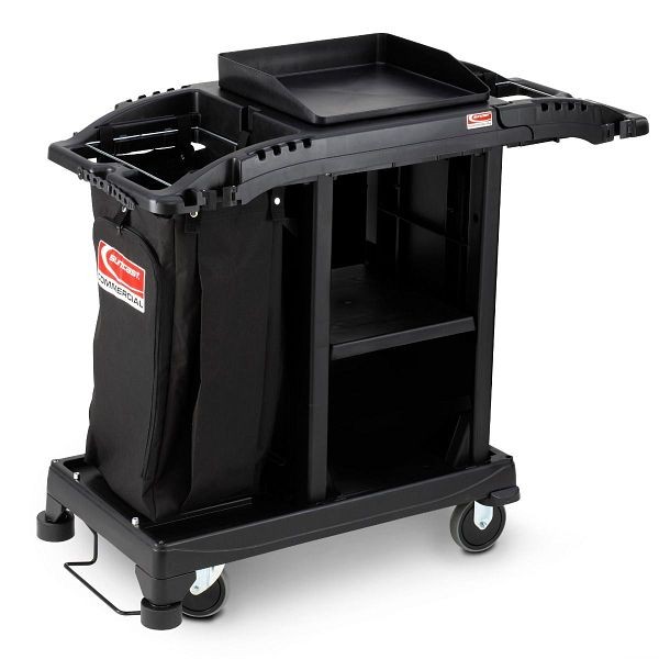 Suncast Commercial Compact Housekeeping Standard Cart, Black, HKCCT100