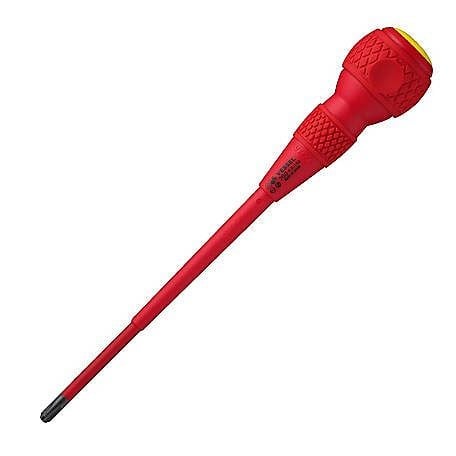 VESSEL Ball Grip Insulated Screwdriver, Tip Size: PH 3, Shaft Length: 4 in., 200P3150