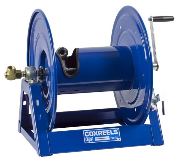 Coxreels Hand Crank Hose Reel: 3/4" Inner Diameter, 100' hose capacity, less hose, 3000 PSI, 1125 Series, 1125-5-100