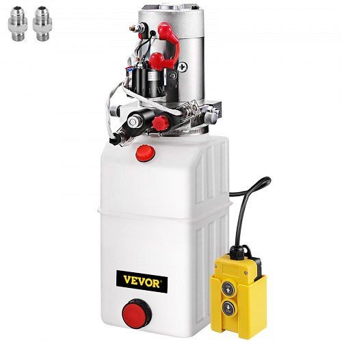 VEVOR 6 Quart Double Acting Hydraulic Pump Dump Trailer Control Kit Lift Power Unit, 6LCZYYBSLSZY00001V0