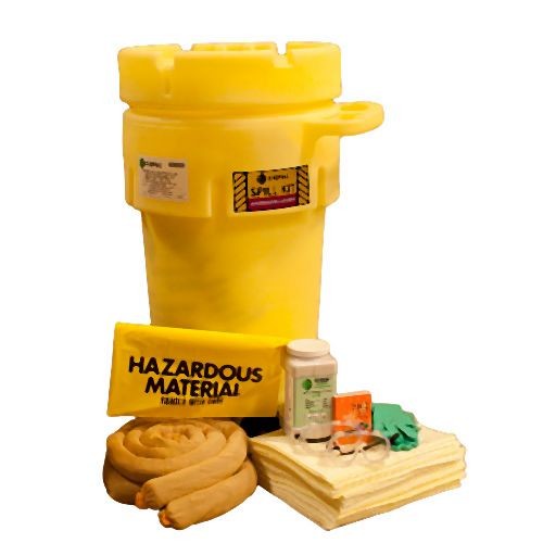 ENPAC 50 Gallon Wheeled Salvage Drum Spill Kit Aggressive, Yellow, 1351-YE