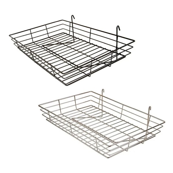 Econoco 1/4" Wire Basket Tray for Grid Panel, Chrome, GWS/92