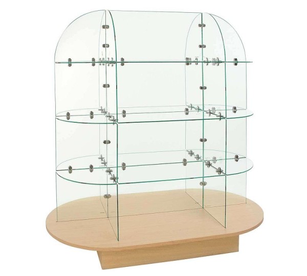 Econoco Glass Merchandiser with Oval base, WDGLOVMP