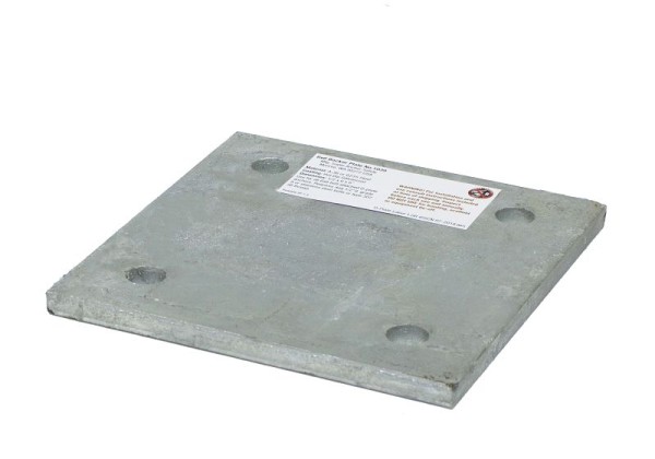 Super Anchor Safety 6"x6"x3/8" HDG D-Plate Backer Plate, 1039-G