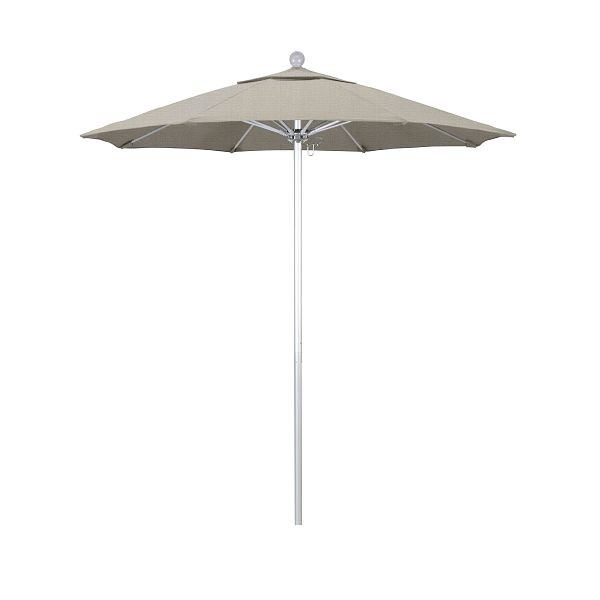 California Umbrella 7.5' Venture Series Patio Umbrella, Silver Anodized Aluminum Pole, Push Lift, Olefin Woven Granite Fabric, ALTO758002-F77