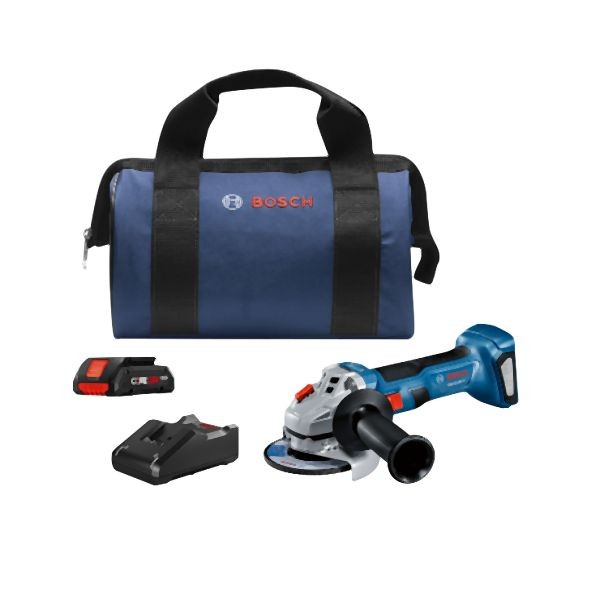 Bosch 18V Brushless 4-1/2 Inches Angle Grinder Kit with (1) CORE18V 4.0 Ah Compact Battery, 06019H9011