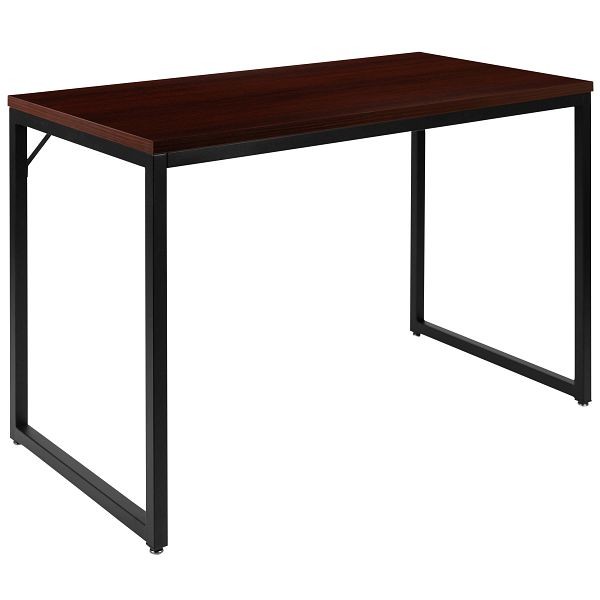 Flash Furniture Tiverton Industrial Modern Desk, Commercial Grade Office Computer Desk and Home Office Desk, 47" Long (Mahogany/Black), GC-GF156-12-MHG-GG