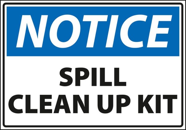 Marahrens Sign Warning - Notice spill clean up kit, rigid plastic, Size: 10 x 7, CH0039.010.21