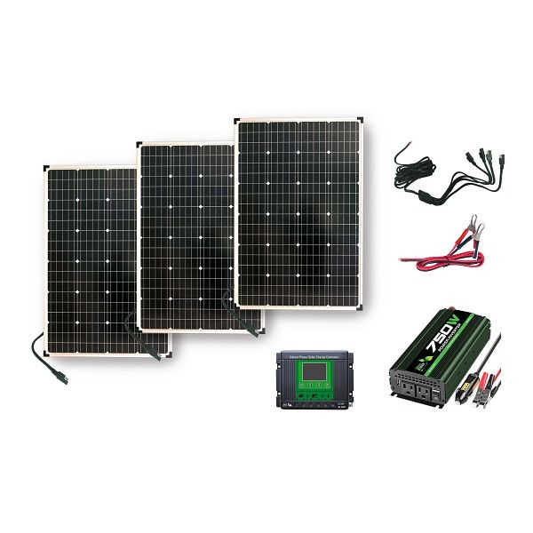 Nature Power 330 Watt Complete Solar Power Kit: 3 x 110W Solar Panel, 750W Power Inverter, 30Amp CC, 53330