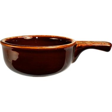 International Tableware Bakeware Stoneware Caramel Soup Crock with handle (12oz), Caramel, Quantity: 24 pieces, OSC-15-H