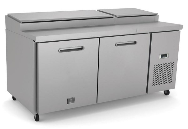 Kelvinator Commercial 2-door pizza preparation table, 72", R290 refrigerant gas, +33/+41°F, stainless steel, 738253
