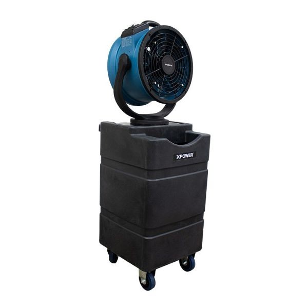 XPOWER Misting Fan, Multipurpose, Oscillating, 3 Speed, with Built-In Water Pump, Hose and WT-90 Mobile Water Reservoir Tank, FM-88WK2