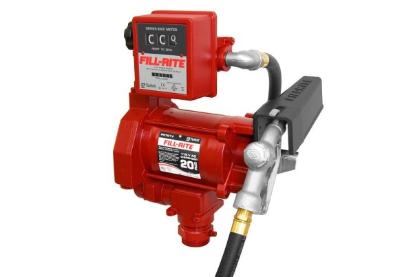 Fill-Rite 115V AC 20GPM Heavy-Duty Fuel Transfer Pump with Mechanical Meter (Liter) and Nozzle, FR701VL
