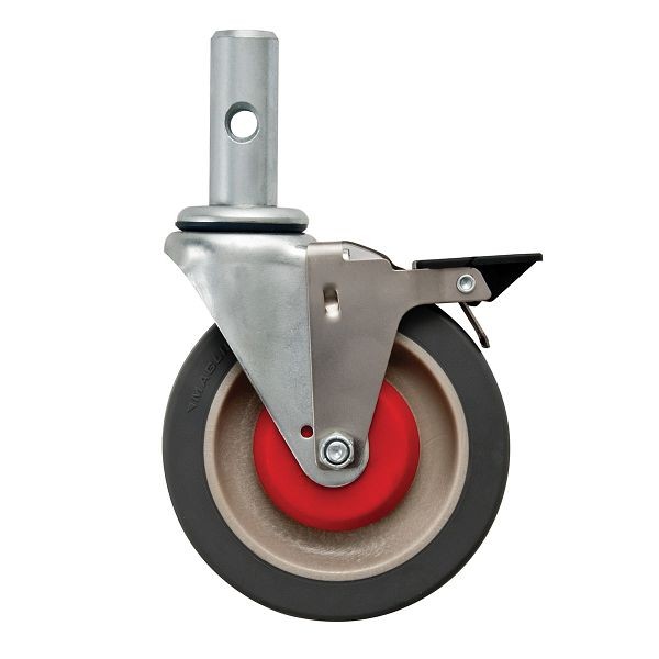 Magliner 5 in x 1-1/4 in Gray Polyurethane Replacement Swivel Caster with Brake, 131020B