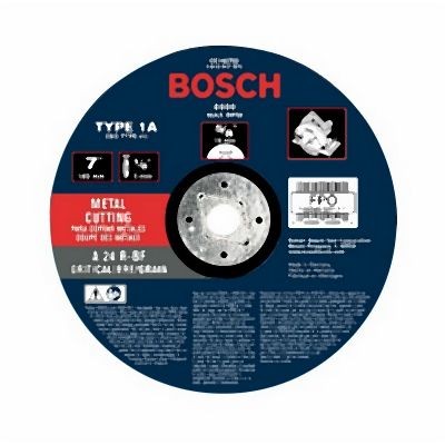 Bosch 7 Inches x 1/8 Inches 7/8 Inches Arbor Type 1A (ISO 41) 24 Grit Metal Cutting Grinding Wheel, 2610065826
