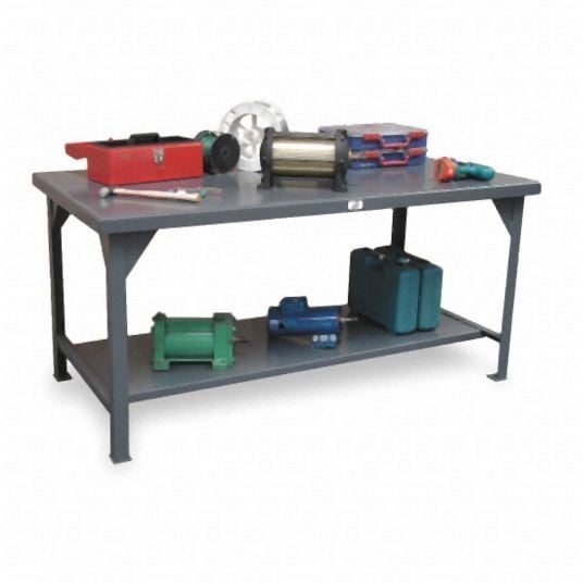 Strong Hold Workbench, Steel, 24 in Depth, 34 in Height, 30 in Width, 2,750 lb Load Capacity, T3024