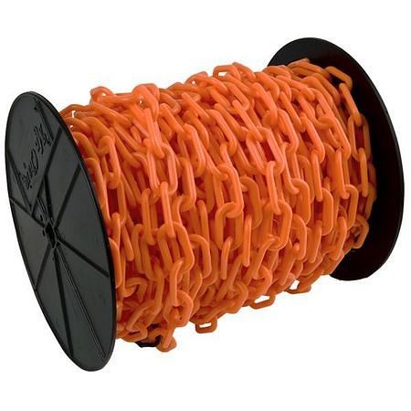Mr. Chain Plastic Barrier Chain on a Reel, Safety Orange, 60 Foot Length, 80112