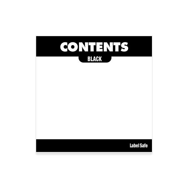 OilSafeSystem Adhesive Contents Labels 3.25"x3.25", Black, 282301