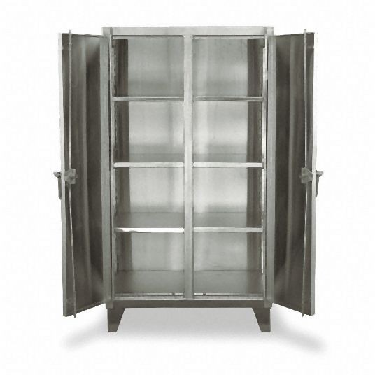 Strong Hold Heavy Duty Storage Cabinet, Silver, 66 in H X 36 in W X 24 in D, Assembled, 35-DS-246SS