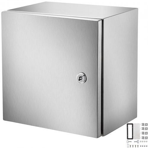 VEVOR Steel Electrical Box Electrical Enclosure Box 12x12x8" Stainless Steel Box, DQX304BXG12128001V0