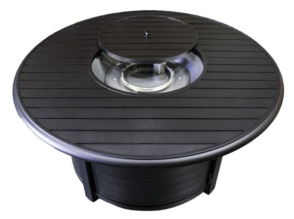 AZ Patio Heaters Outdoor Round Aluminum Propane Fire Pit in Black, F-1350-FPT