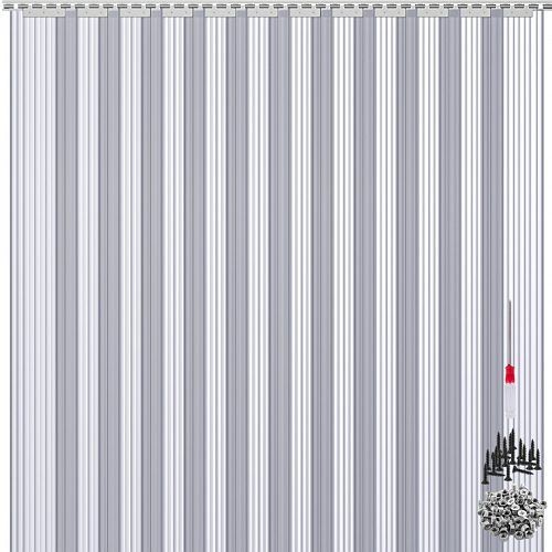 VEVOR Plastic Curtain, 6ft Width x 8ft Height Plastic Strip Curtain, Clear PVC Freezer Curtain, 0.08in Thickness Plastic Door Strip, TXMLPVC6820CM0MDWV0