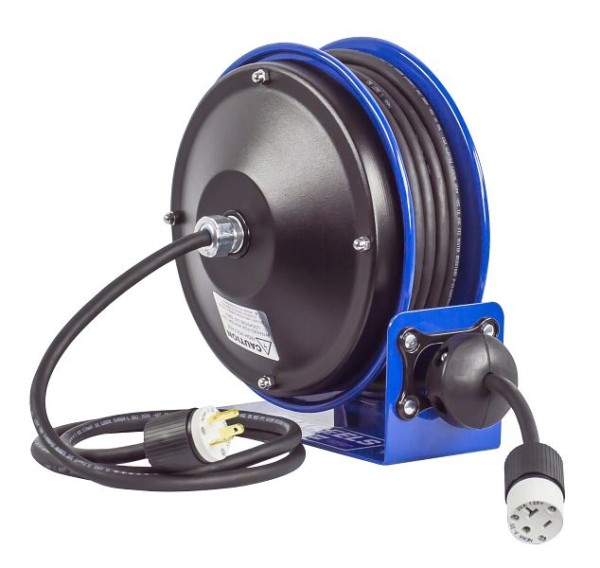 Coxreels Compact efficient heavy duty power cord reel with a single industrial receptacle, AWG: 12, PC10 Series, PC10-3012-A