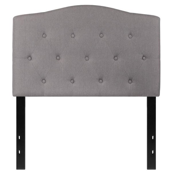 Flash Furniture Cambridge Tufted Upholstered Twin Size Headboard in Light Gray Fabric, HG-HB1708-T-LG-GG