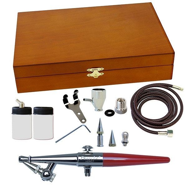 Paasche H Airbrush Wood Case Set with 3 Heads, H-3WC