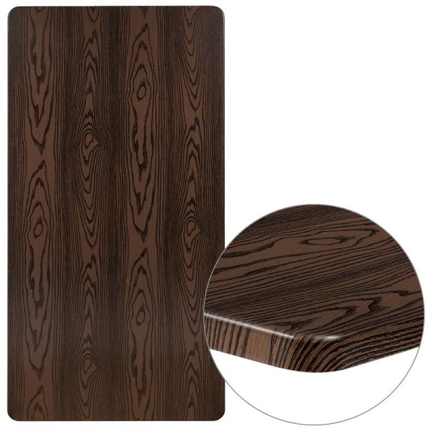 Flash Furniture Glenbrook 30" x 60" Rectangular Rustic Wood PVC Table Top, XU-3060-WD-GG